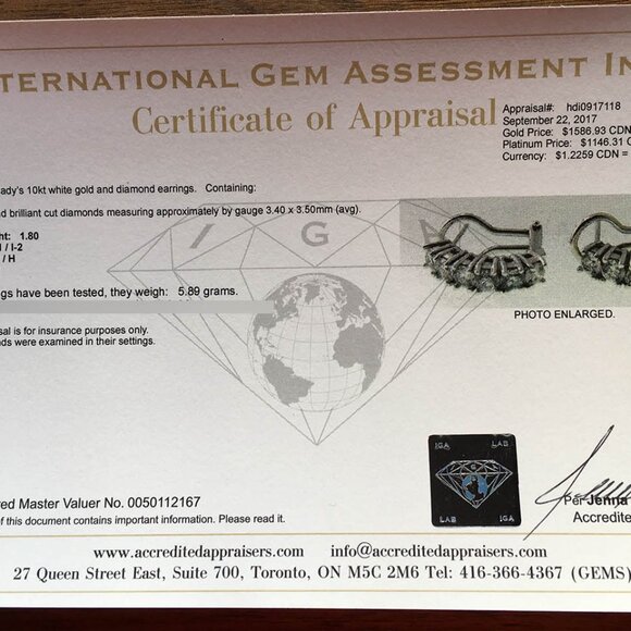 1.80CTW Natural Diamond Huggie Earrings in White Gold. 12 Diamonds at 15pts Each - Picture 11 of 11